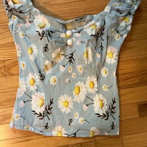 Floral Blue Women's Top